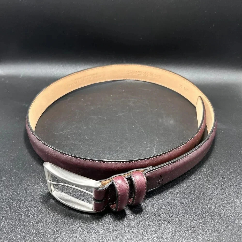 Dockers Belt Men's 36 Brown Leather Upper Bonded Leather Lining Used